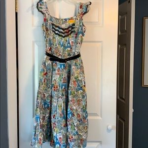 Bernie Dexter Gem dress in houses print size SM